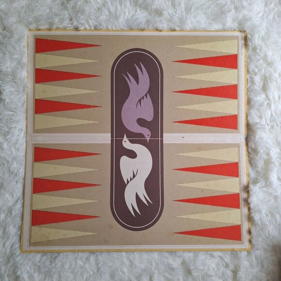 Backgammon Replacement Board Only 1970s Game Vintage Yellow Retro Craft Scrap - Picture 1 of 5
